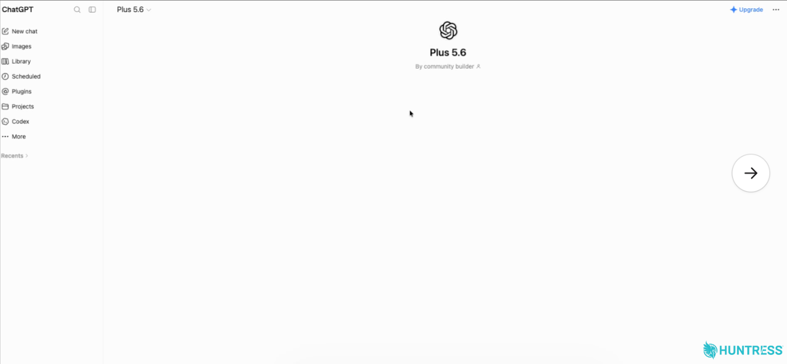 공식 분석에 실린 공격자 제작 GPT ‘Plus 5.6’.